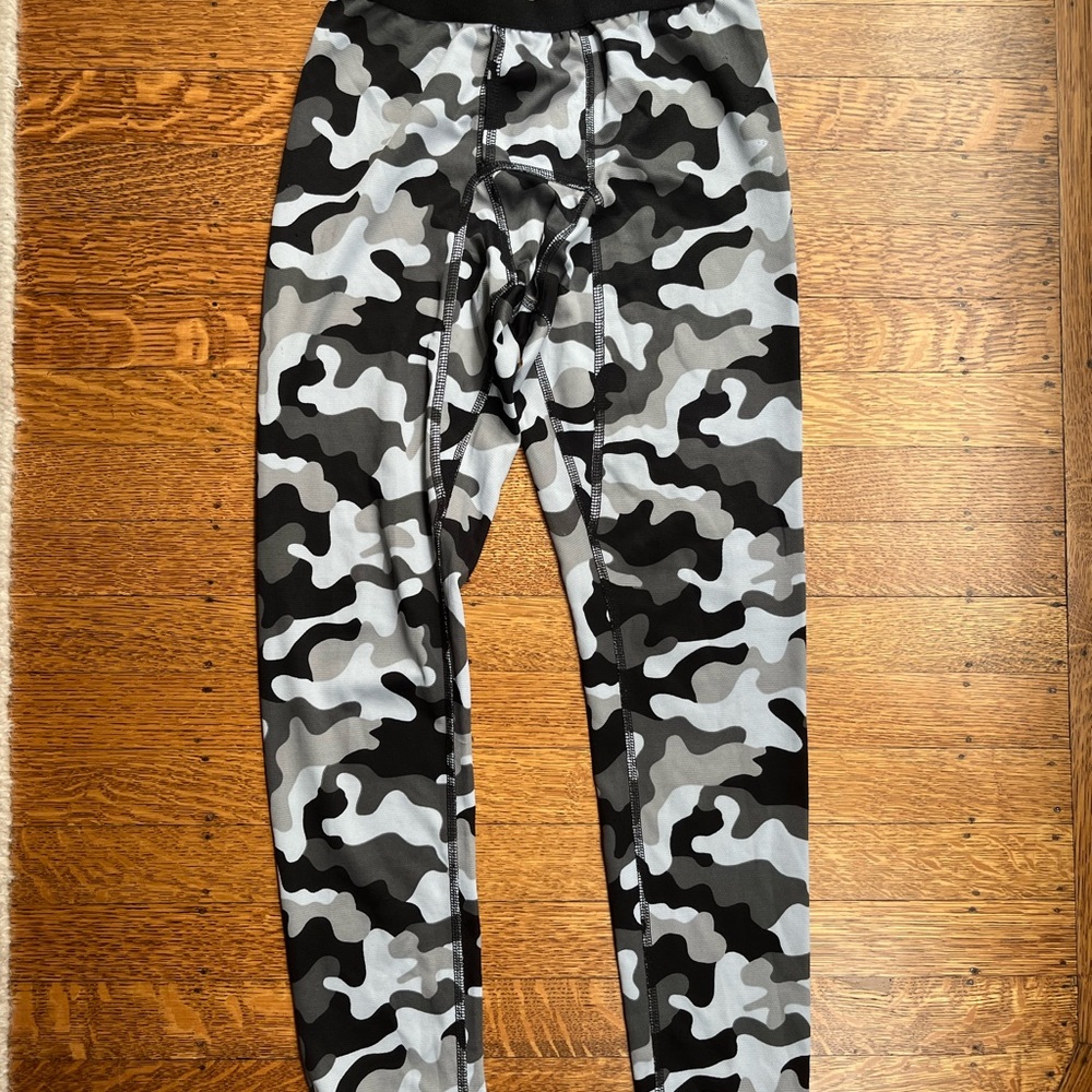 Lands' End Black and Gray Pants and Long Sleeve Under Skiing Set